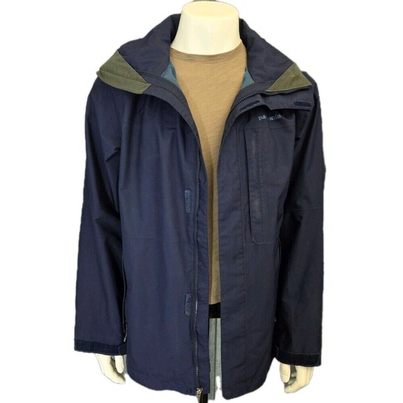 Patagonia H2NO Recco Vented Waterproof Shell Snowshot Navy Jacket Men's S - Picture 2 of 16